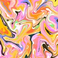 Bright colorful abstract marbled texture with dynamic curved lines