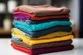Bright and colorful background with laundry washing clothes theme on the right side