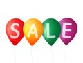 Bright colorful balloons. Sale tag. Balloon sale banner. Vector balloons isolated. Colorful sale background.