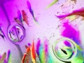 Bright colorful blur abstract background of motion fishes, fish water swirls in aquarium Royalty Free Stock Photo
