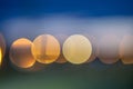 Bright colorful bokeh circles at night. Blurred city lights background Royalty Free Stock Photo