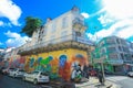 Bright and Colorful Buildings in the City Center of Pointe-a-Pitre Royalty Free Stock Photo
