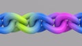 Bright colorful chain. Abstract illustration, 3d render