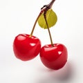 Bright And Colorful Chen Zhen Inspired Cherry Branch On White Background