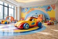 Bright and colorful childrens playroom with a variety of toys and activities to keep kids entertained and stimulated. Royalty Free Stock Photo