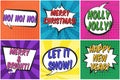 Bright colorful christmas retro speech bubbles set Royalty Free Stock Photo