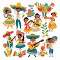 A bright and colorful Cincy de Mayo Illustration. Royalty Free Stock Photo