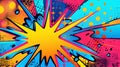 Bright colorful comic abstract background template, in a style of pop art. Generative AI Royalty Free Stock Photo