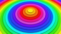 Bright colorful concentric circles 3D rendering