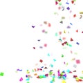 Bright and colorful confetti flying on the floor