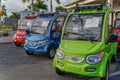 Bright colorful electric cars for sale