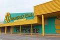 Bright and colorful exterior of popular attraction, Yellow Brick Road Casino, Chittenango, New York, 2018