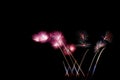 Bright and colorful fireworks against a black night sky.Fireworks for new year. Royalty Free Stock Photo