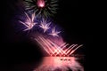 Bright and colorful fireworks against a black night sky. Firework Royalty Free Stock Photo