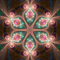 Bright colorful fractal mandala