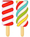 Bright colorful fruit ice cream popsicle icon set. Royalty Free Stock Photo
