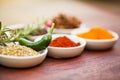 Bright, colorful and full of flavour. an assortment of colorful spices.