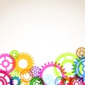 Bright colorful gear mechanism abstraction