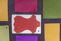 Bright colorful genuine leather pattern palette, texture samples, abstract background. Shopping and industry concept