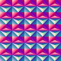 Bright colorful geometric abstract rhombus 3D seamless patterns