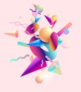 Bright colorful geometric shapes. Royalty Free Stock Photo