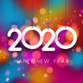 Bright colorful 2020 Happy New Year poster