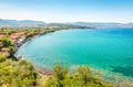 Coastline of Mithymna Molyvos, Lesbos Lesvos Island, Greece. Royalty Free Stock Photo