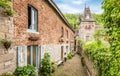 Oldest narrow and paved cobblestone street in Durbuy, Belgium.