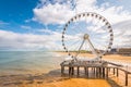 Ferris wheel on the beach of Scheveningen, North Sea, The Netherlands. Royalty Free Stock Photo