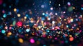 Bright colorful lights and confetti bokeh abstract background Royalty Free Stock Photo