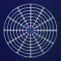 Concentric circles, lines and dots on dark blue. Royalty Free Stock Photo