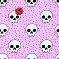 Cinco de Mayo holiday seamless pattern with skulls