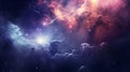 Colorful Nebula In Dreamy Surrealism: Ethereal Cloudscapes And Glowing Stars Royalty Free Stock Photo