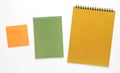 Bright colorful notepads isolated on white background Royalty Free Stock Photo