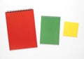 Bright colorful notepads isolated on white background Royalty Free Stock Photo