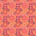 Bright colorful orange, red and yellow intricate seamless geometric pattern Royalty Free Stock Photo
