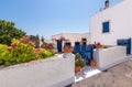 Chora town with white Greek house, Kythira Island, Greece. Royalty Free Stock Photo