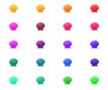 Bright colorful pattern background of multicolred rainbow shells