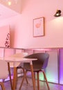 A bright colorful pink room with modern design for girsl