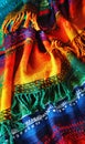 Bright colorful poncho background for Cinco de Mayo celebration. Vertical banner 3:5