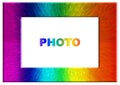 Bright colorful rainbow color photo frame Royalty Free Stock Photo