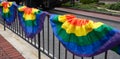 Bright colorful rainbow pride flag bunting