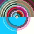 Colorful vivid round lines,circles, lights, shades, textile pattern, abstract background Royalty Free Stock Photo