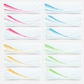 Bright colorful speed line web header footer set