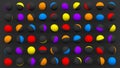 Bright colorful spheres. Gray background. Abstract illustration, 3d render Royalty Free Stock Photo
