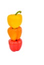 Bright colorful stacked bell peppers Royalty Free Stock Photo