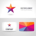 Bright colorful star shape in modern polygonal