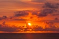 Incredible sunset from Uluwatu Temple, Bali, Indonesia. Royalty Free Stock Photo