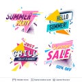 Set of summer party ad backgronds in pop-art style