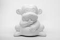 Clay white plaster figurine